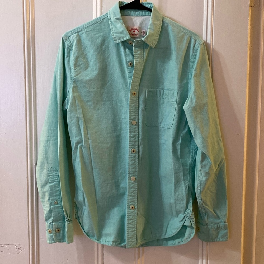 Men’s Vintage Brooks Brothers Red Fleece Turquoise Button Down Shirt Small EUC